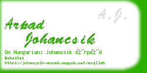 arpad johancsik business card